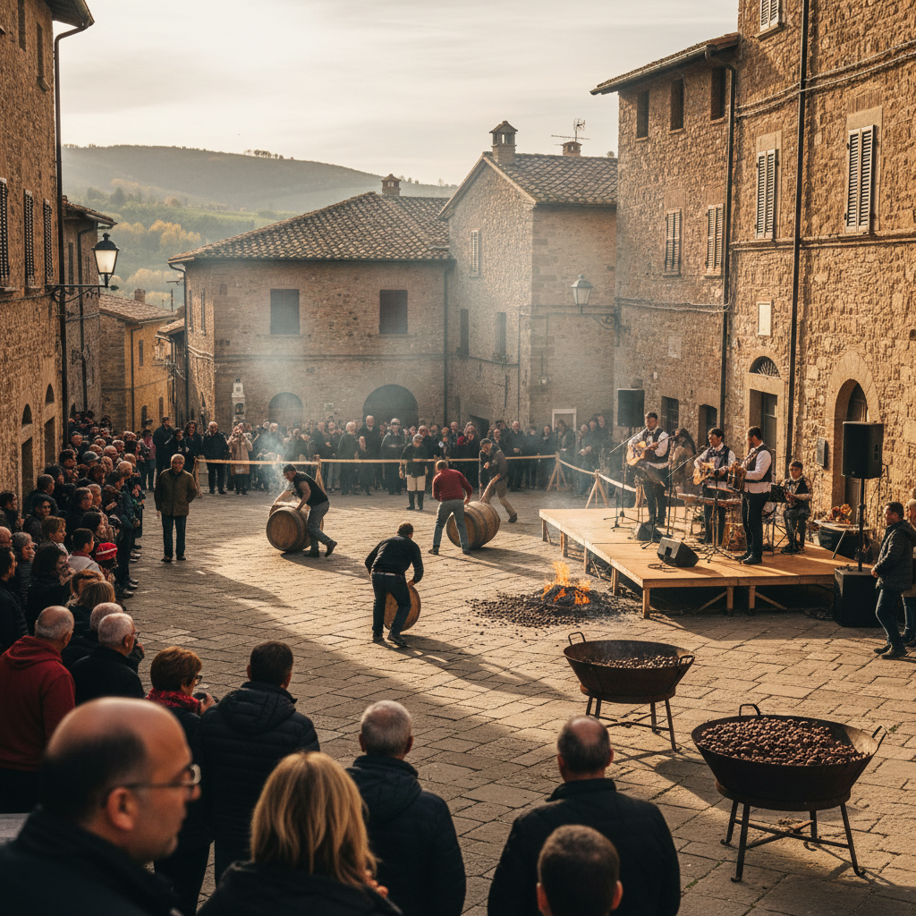 Immagine di copertina per «Giornate della castagna a Canepina: palio delle botti, palio degli asini, caldarroste e musica live» a Canepina — Tuscia viterbese