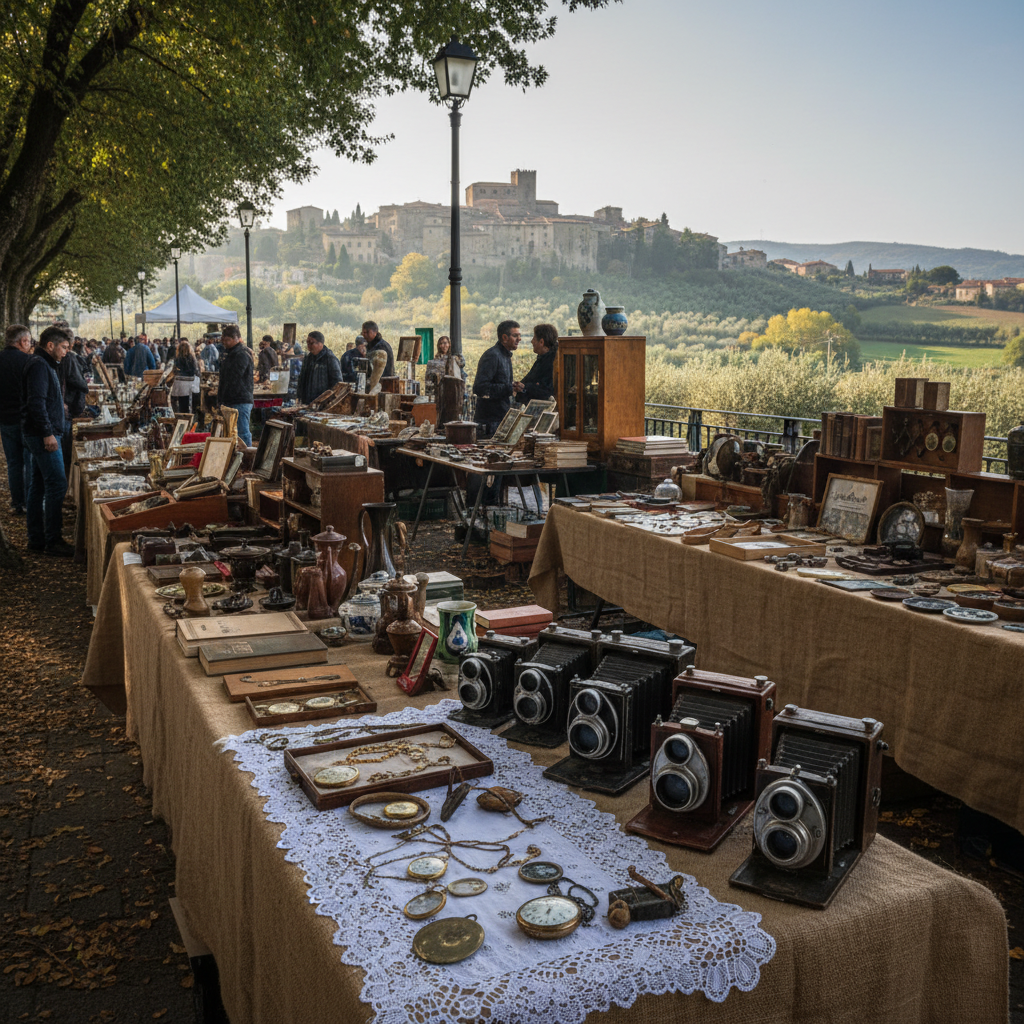 Immagine di copertina per «Mercatino del Belvedere – Mercatino di antiquariato, collezionismo, vintage» a Soriano nel Cimino — Tuscia viterbese